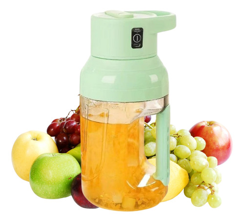 Garrafa Mini Mixer Liquidificador Portátil Recarregável 1,5l Cor Verde