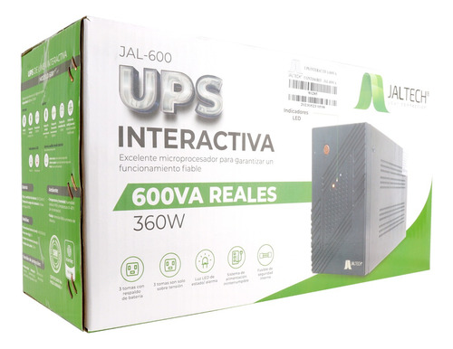 Ups Interactiva Jaltech 600va Reales- 360w (watts)