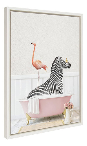 Kate Y Laurel Sylvie Zebra Y Flamingo En Cottage Rose Bath F