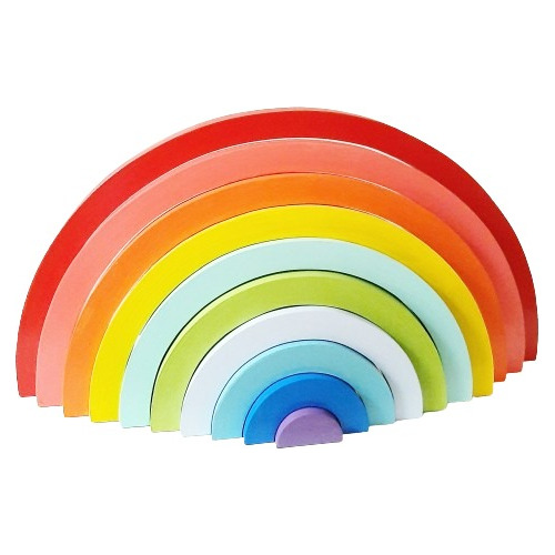 Arco Iris Waldorf Montessori Pintado A Mano 10 Piezas