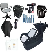 Comprar Kit Lavacabezas Peluqueria + Sillon + Carro + Insumos 