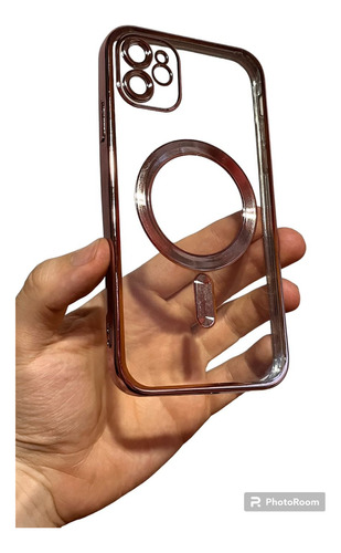 Funda Magsafe Transparente Metalizada Para iPhone 11 