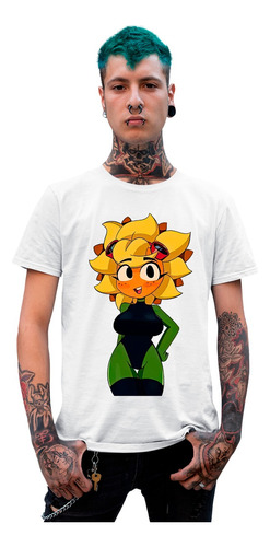 Blanca Playera Panda Plantas Vs Zombies Girasol Humana