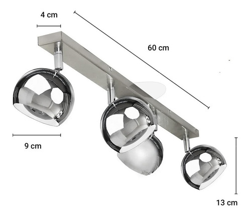 Imagen 3 de 10 de Lampara Plafon Aplique Barral Moderno Living Bocha Cobre Lmp