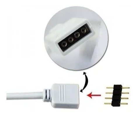 01 Emenda Conector Macho Fita Led 4 Pinos Rgb 5050 E 3528