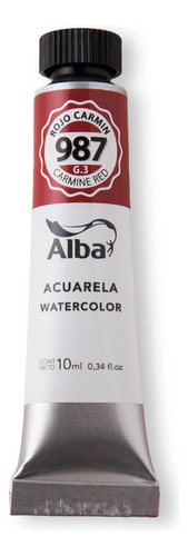 Acuarela Alba 10ml.rojo Carmin 987