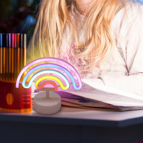 Linterna Led En V Con Luz De Neón Para Niña, Corazón, Decora