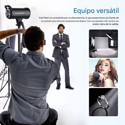 Flash De Estudio Godox Sk400ii Con Luz De 150w Modelado Led