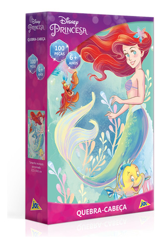 Quebra-cabeça 100 Peças Ariel A Pequena Sereia Jak Toyster