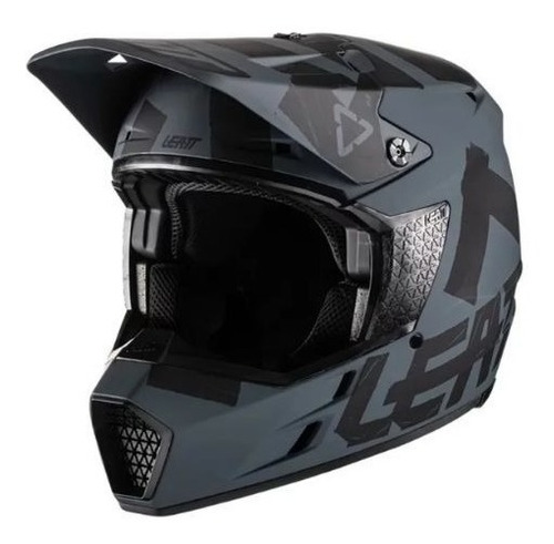 Capacete Leatt Moto 3.5 V22 Cinza Preto Tam 56