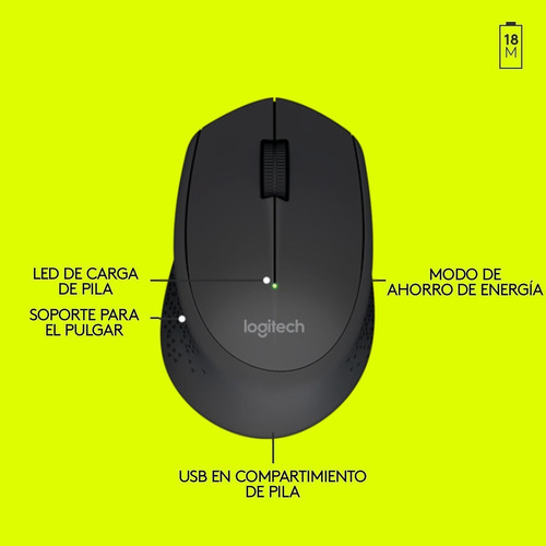 Mouse inalámbrico Logitech Mouse Inalambrico M280 M280 negro
