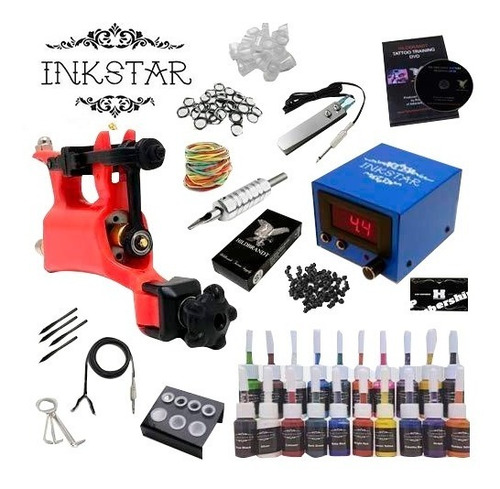 Kit Profesional De Tatuaje Ink Star Tatuar Tattoo Rotativa