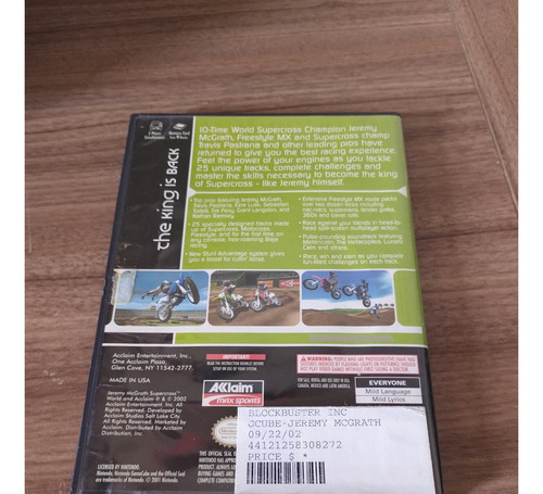Jogo Gamecube Jemery Mcgrath Supercross World Mídia Física (Usado)