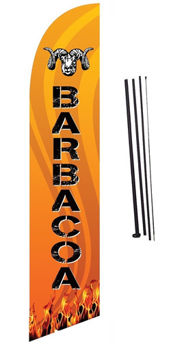 Bandera Publicitaria Barbacoa # 03 Con Mástil