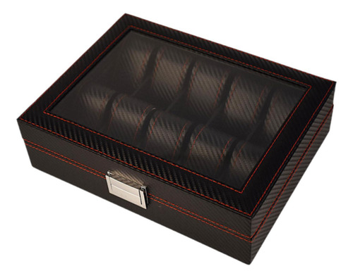 Caja Para Relojes, Vitrina Para Relojes Con Tapa De Cristal,