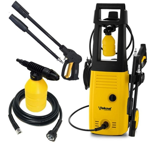 Lavadora Alta Pressão 1400w Rodas Alça Longa + Kit Hlx Tekna