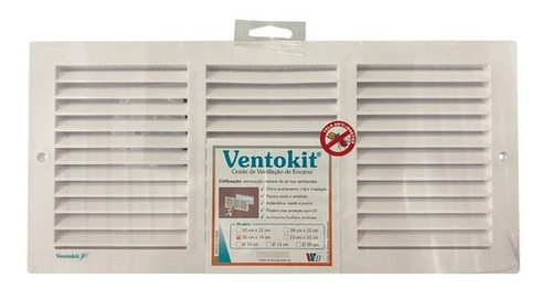 Grade Ventilação Retangular 35x16 Tela Anti-inseto Ventokit