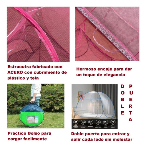 Mosquitero Plegable Pabellon 2 Puerta Base Malla Portatil Gr