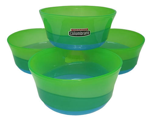 4 Compoteras De Plástico De 250 Ml - Colombraro Color Verde