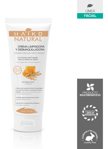 Crema Limpiadora Y Desmaquilladora Haiko Natural