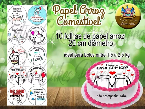 Papel De Arroz Redondo 20 Cm Comestível Para Bolo Flork Meme