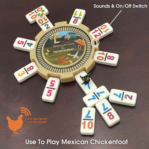 Chh Juego De Dominó De Pollo Y Tren Mexicano De Tamaño Profe