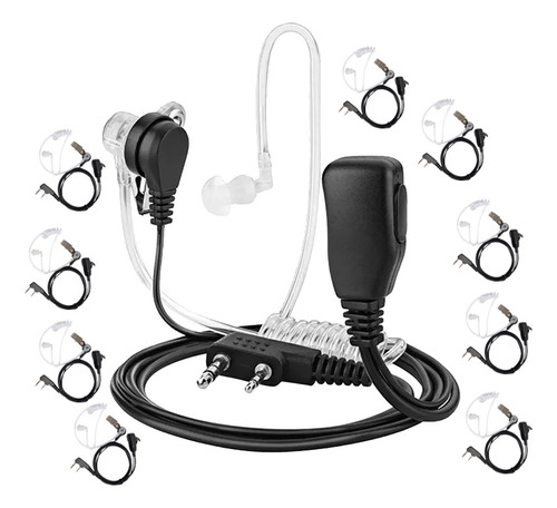 Kit X 10 Auricular Manos Libres Handy Baofeng Tubo De Aire C