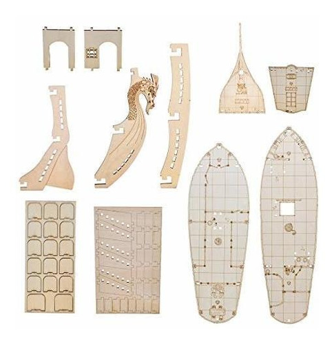 3d Rpg Miniatures Ship Wood Laser Cut, 3-level With 1 Grid