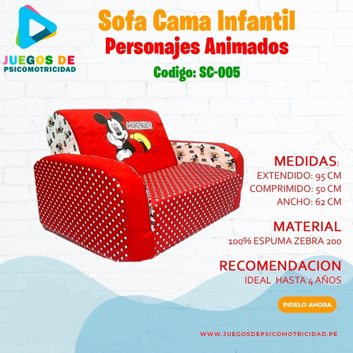 Imagen 6 de 10 de Sofa Cama Para Niños Y Niñas