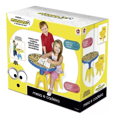 Imagem 2 de 2 de Mesa E Cadeira Infantil - Minions - Líder 2795