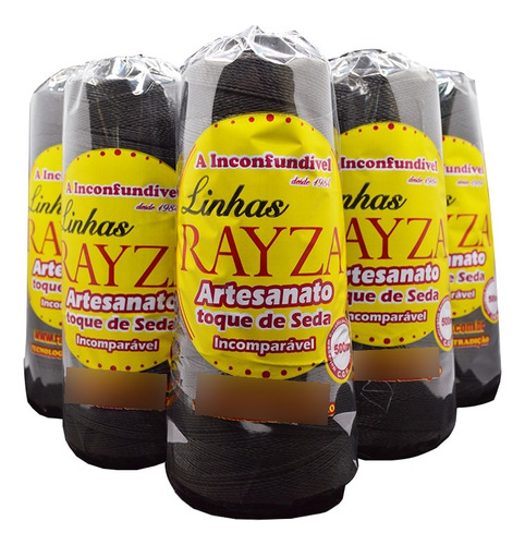 Linhas Rayza Artesanato ++ Grossa 98010 Preto Pack 5 Un.