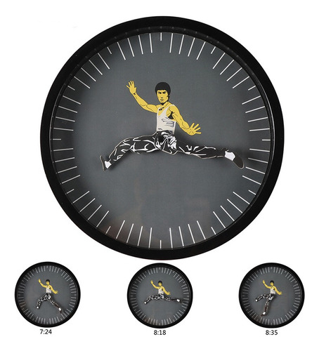 Bruce Lee Kung Fu Reloj De Pared 25cm