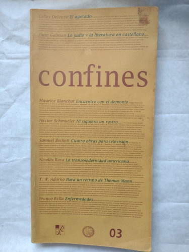 Confines. Revista Cultural. N* 3. Delleuze. Gelman. Beckett