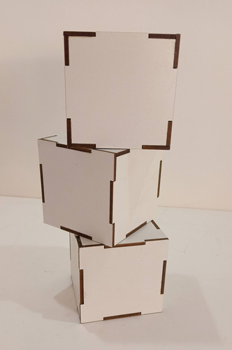 Cubo 7x7x7 Mdf Branco P/ Decoração - 10 Unidades