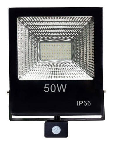 Foco Led Con Sensor De Movimiento 50w Ip66 Para Exterior Color de la carcasa Negro Color de la luz Blanco frío