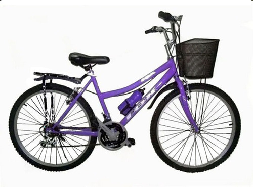 Bicicleta Dama Con Canasta Parrilla Aro Aluminio 18v Liviana