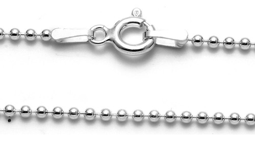 Collar Cadena Bolitas 40cm Plata 925