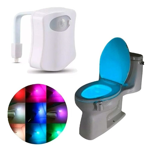Luz Led Inodoro 8 Colores Baño Sensor Detecta Movimiento