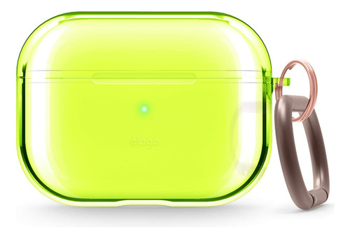 Funda Para AirPods Pro De Tpu Con Gancho Color Amarillo Neon