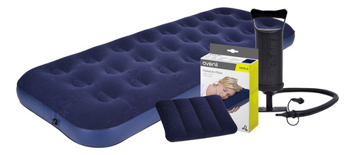 Set Colchón Inflable Individual + Almohada + Inflador Avenli