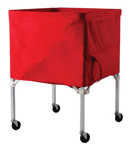 Recogedor De Carrito De Pelotas Deportivas Enrollable Rojo