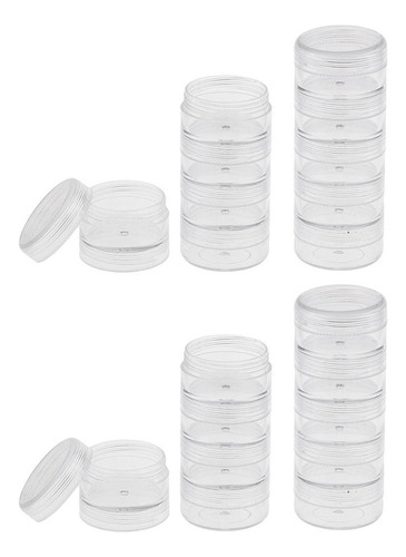 4x Caja De Cristal For Joyería Pequeña Pastilla Tapón De