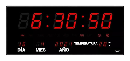 Reloj Pared Digital Grande Led. Gimnasio Hospital 36 Cm