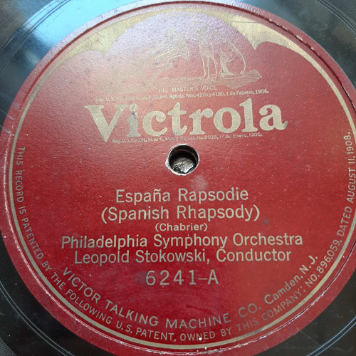 Pasta Leopold Stokowski Philadelphia Orc Victrola Tc61