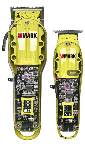 Kit 2 Maquina De Cabelo Wmark Ng 412 Ng 510 Amarelo 110V/220V