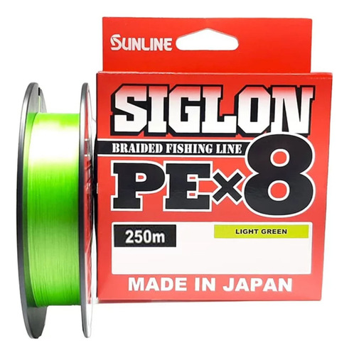 Linha Sunline Pesca Siglon Pe X8 130lb 10 250m Light Green