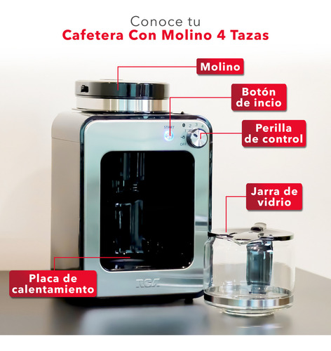 Rca Cafetera Eléctrica Con Molino Rc-caf4 Color Negro Negro