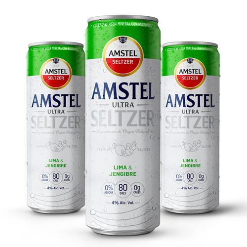 Cerveza Amstel Hard Seltzer Lima Ultra lata 355 mL 12 unidades