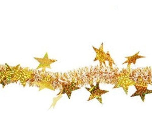 Boa Navideña Bicolor Dorada Estrellas 180cm Deco Navidad