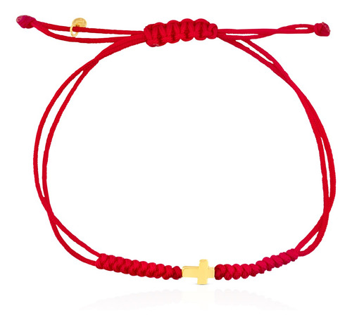 Pulsera Tous Sweet Dolls Xxs Cruz De Cordón Rojo Y Oro
